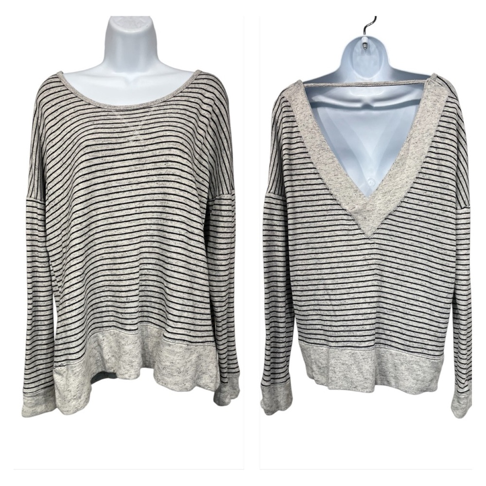 Maurices knit Black and White Striped Top size large
